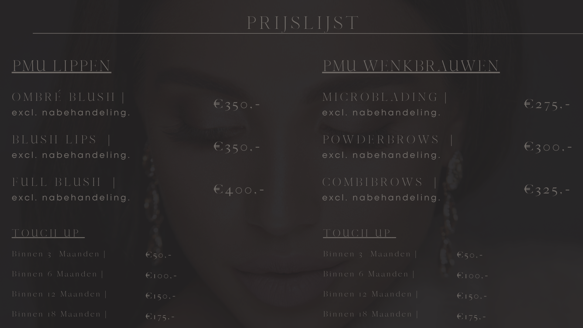 1 PRIJSLIJST PERMANENTE MAKE-UP  HENNA